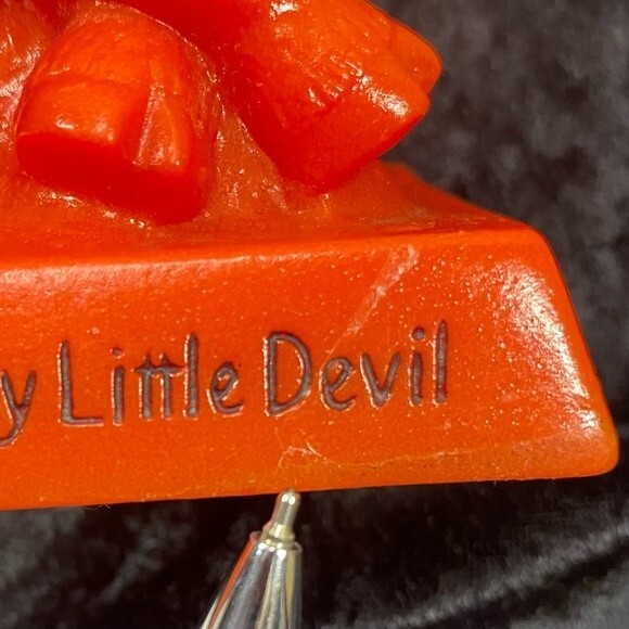 Vintage Rare R&W Berries I’m A Horn% Little Devil Hot Orange Resin Statue 1971 - Picture 8 of 8
